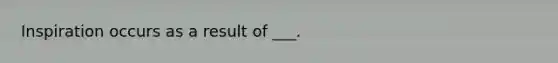 Inspiration occurs as a result of ___.