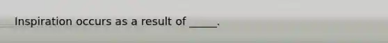 Inspiration occurs as a result of _____.