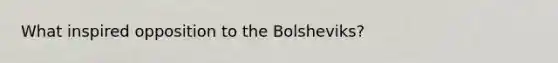 What inspired opposition to the Bolsheviks?