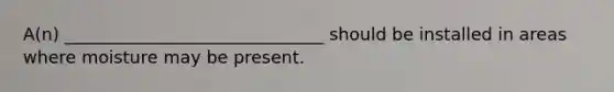 A(n) ______________________________ should be installed in areas where moisture may be present.