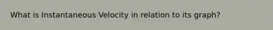 What is Instantaneous Velocity in relation to its graph?