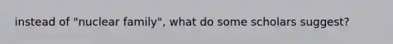 instead of "nuclear family", what do some scholars suggest?