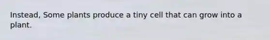 Instead, Some plants produce a tiny cell that can grow into a plant.