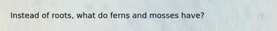Instead of roots, what do ferns and mosses have?