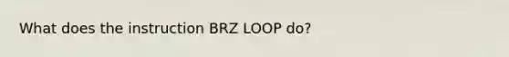 What does the instruction BRZ LOOP do?