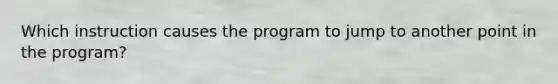 Which instruction causes the program to jump to another point in the program?