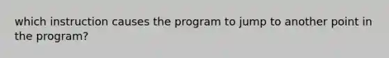 which instruction causes the program to jump to another point in the program?