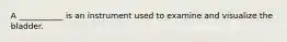 A ___________ is an instrument used to examine and visualize the bladder.