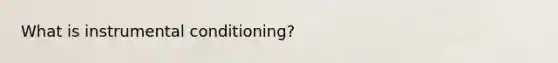 What is instrumental conditioning?