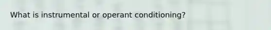 What is instrumental or operant conditioning?