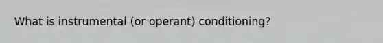 What is instrumental (or operant) conditioning?