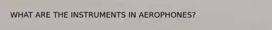 WHAT ARE THE INSTRUMENTS IN AEROPHONES?