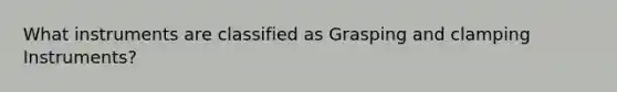 What instruments are classified as Grasping and clamping Instruments?