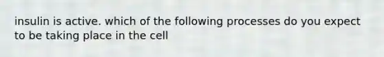 insulin is active. which of the following processes do you expect to be taking place in the cell