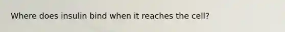 Where does insulin bind when it reaches the cell?