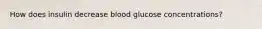 How does insulin decrease blood glucose concentrations?