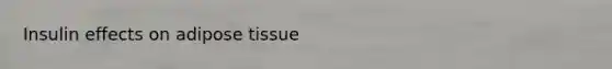 Insulin effects on adipose tissue
