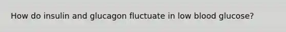 How do insulin and glucagon fluctuate in low blood glucose?