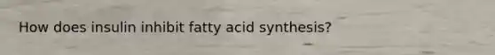 How does insulin inhibit fatty acid synthesis?