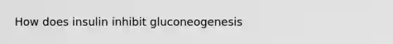 How does insulin inhibit gluconeogenesis