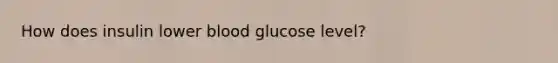 How does insulin lower blood glucose level?