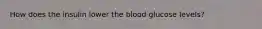 How does the insulin lower the blood glucose levels?