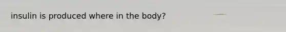 insulin is produced where in the body?