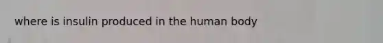 where is insulin produced in the human body