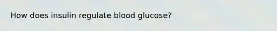 How does insulin regulate blood glucose?