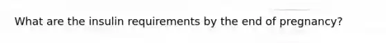 What are the insulin requirements by the end of pregnancy?