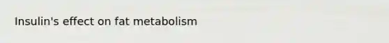 Insulin's effect on fat metabolism