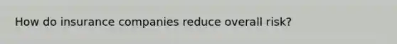 How do insurance companies reduce overall risk?