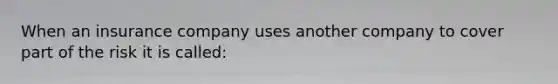 When an insurance company uses another company to cover part of the risk it is called: