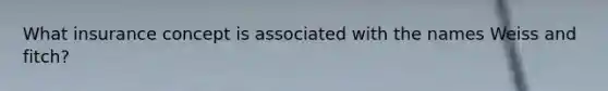 What insurance concept is associated with the names Weiss and fitch?