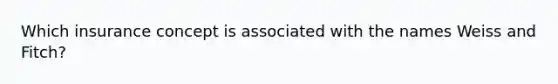 Which insurance concept is associated with the names Weiss and Fitch?