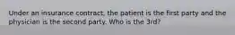 Under an insurance contract, the patient is the first party and the physician is the second party. Who is the 3rd?