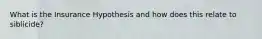 What is the Insurance Hypothesis and how does this relate to siblicide?