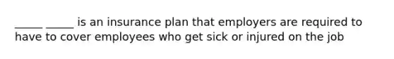 _____ _____ is an insurance plan that employers are required to have to cover employees who get sick or injured on the job