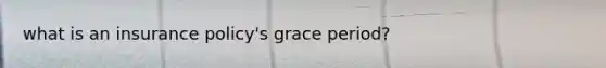 what is an insurance policy's grace period?