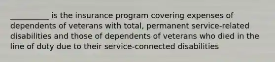 __________ is the insurance program covering expenses of dependents of veterans with total, permanent service-related disabilities and those of dependents of veterans who died in the line of duty due to their service-connected disabilities