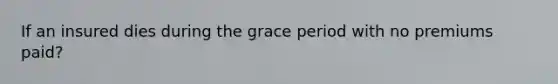 If an insured dies during the grace period with no premiums paid?