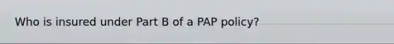 Who is insured under Part B of a PAP policy?