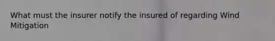 What must the insurer notify the insured of regarding Wind Mitigation