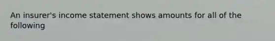 An insurer's income statement shows amounts for all of the following