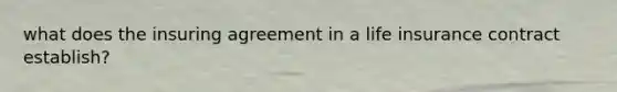 what does the insuring agreement in a life insurance contract establish?