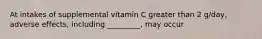 At intakes of supplemental vitamin C greater than 2 g/day, adverse effects, including _________, may occur