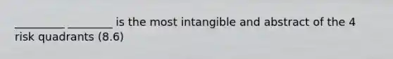 _________ ________ is the most intangible and abstract of the 4 risk quadrants (8.6)