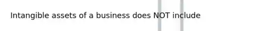 Intangible assets of a business does NOT include