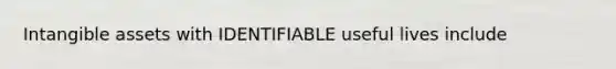 Intangible assets with IDENTIFIABLE useful lives include