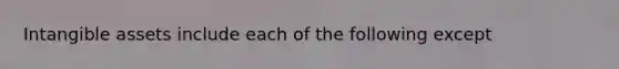 Intangible assets include each of the following except